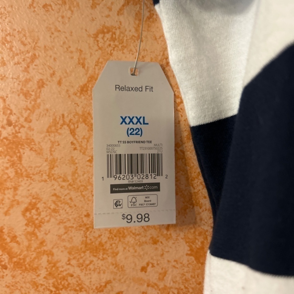 🍁NEW YEAR SALE🍁TIME And TRU Striped Tshirt XXXL - Picture 3 of 5